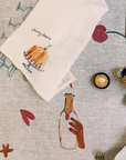 Lobster & Martini Illustrated Linen Tablecloth