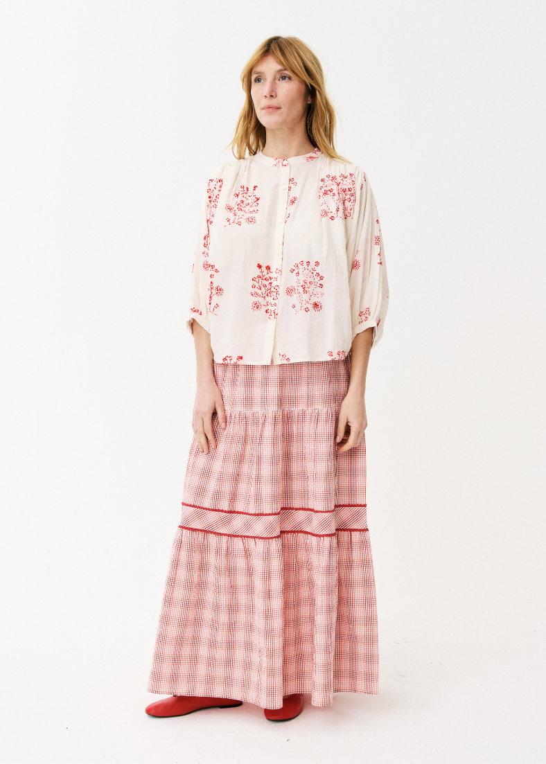 Maison Anana Dicky Red Check Skirt