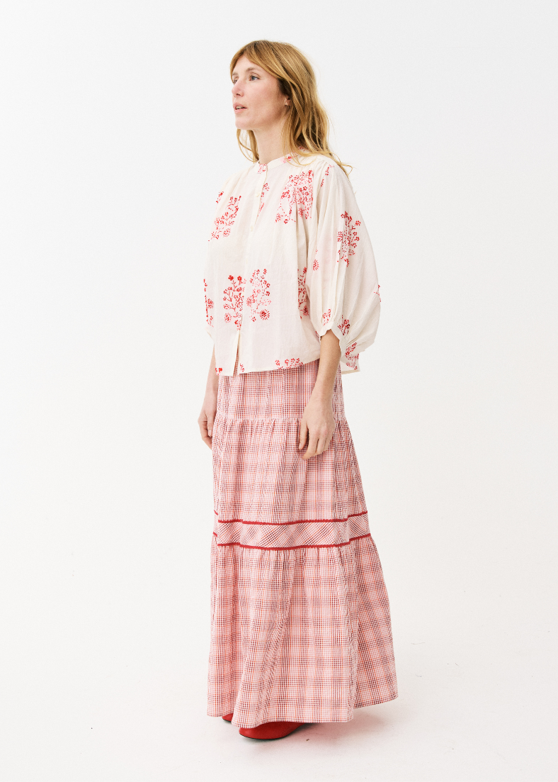 Maison Anana Dicky Red Check Skirt