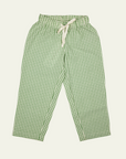Pigeon Organics Loose Summer Seersucker Pants - Green Check