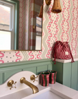Ceramic Tumbler in Green & Pink Stripes