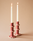 Striped Candlestick with Scalloped Edge