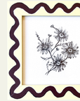 Yellow & Burgundy Wiggle Daisy Original Artwork by Ley Lines