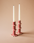 Striped Candlestick with Scalloped Edge
