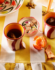 Ceramic Tumbler in Pink & White Stripes