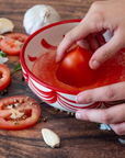 Ceramic Grater in Red & White