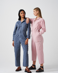 Seventy + Mochi Patch Pocket Indie Jumpsuit in Washed Denim