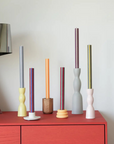 Stripe Dinner Candles - Stearin Wax - Mixed Purples