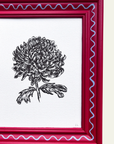 Red & Blue Wiggle Chrysanthemum Original Artwork by Ley Lines