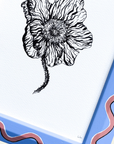 Blue & Pink Wiggle Poppy Original Artwork by Ley Lines