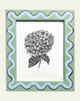 Green & Blue Wiggle Hydrangea Original Artwork by Ley Lines
