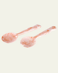 Resin Salad Server Pair in Pink & Ivory