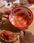 Ceramic Grater in Red & White
