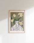 Frankie Penwill - Off White Flowers In Lady Vase Art Print