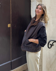 Indi & Cold Reversible Chocolate Sleeveless Jacket