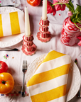 Striped Candlestick with Scalloped Edge