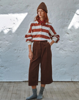 Emile et Ida Ecru & Brick Striped Rugby Sweat