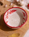 Ceramic Grater in Red & White