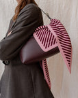 Merino Triangle Scarf in Pink Stripe
