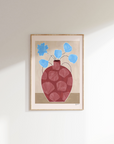 Frankie Penwill - Blue Flowers In Shell Vase art print