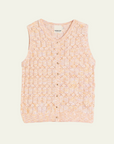 Indi & Cold Pointelle Knit Vest in Tangerine