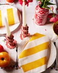 Striped Candlestick with Scalloped Edge