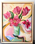 'Pink Tulips' Original Artwork by Ley Lines