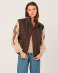 Indi & Cold Reversible Chocolate Sleeveless Jacket