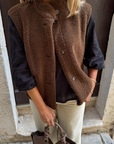 Indi & Cold Reversible Chocolate Sleeveless Jacket