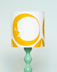 Three Moons Screen Printed Linen Lampshade — Yellow