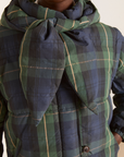 Damson Madder Pearl Hooded Puffer - Navy Check