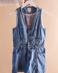 One-of-a-Kind Embroidered Denim Playsuit