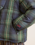 Damson Madder Pearl Hooded Puffer - Navy Check