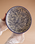 Ceramic Shallow Bowl in Floral Blanca