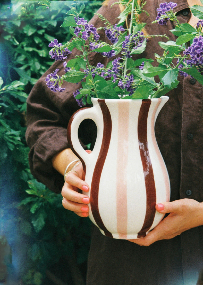 Ceramic Striped Jug in Neapolitan