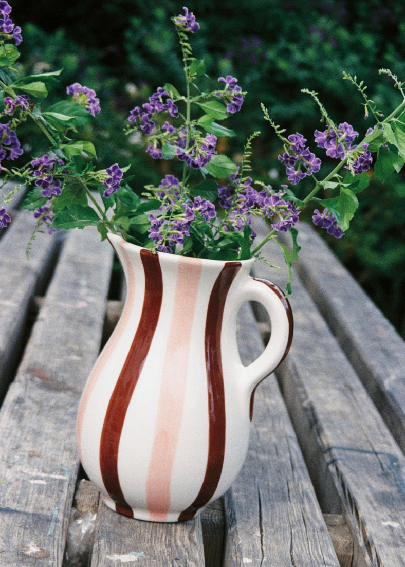 Ceramic Striped Jug in Neapolitan