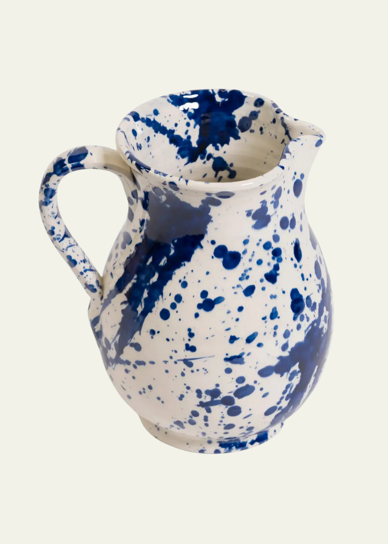 Ceramic Table Jug in Blue Splatter