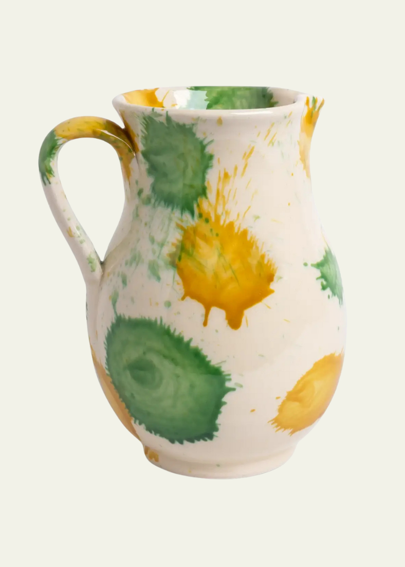 Ceramic Table Jug in Limone Splatter