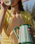 Dakota Ceramic Jug in Mint Stripes
