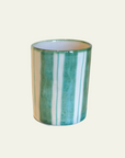 Dakota Ceramic Latte Cup in Mint Stripes