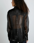 Damson Madder Bel Pin Tuck Shirt - Black Sheer