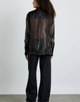 Damson Madder Bel Pin Tuck Shirt - Black Sheer
