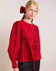 Damson Madder Charlize Blouse - Red Stripe