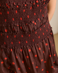 Damson Madder Cynthia Sheer Midi Dress - Burgundy Spot
