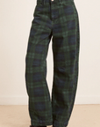 Damson Madder Felix Barrel Leg Jeans - Over Dye Check