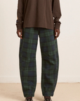Damson Madder Felix Barrel Leg Jeans - Over Dye Check