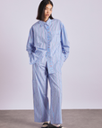 Damson Madder Kendall Shirt - Bold Blue Stripe