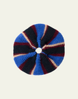 Damson Madder Knitted Scrunchie in Burgundy/Navy Stripe