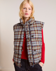 Damson Madder Pearl Hooded Puffer - Multi Check
