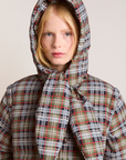 Damson Madder Pearl Hooded Puffer - Multi Check